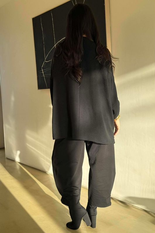 Drape Cowl Blouse Black /9=